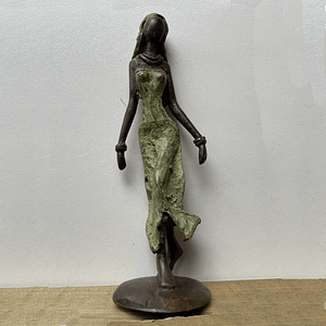 AfricanArt dame in groene jurk