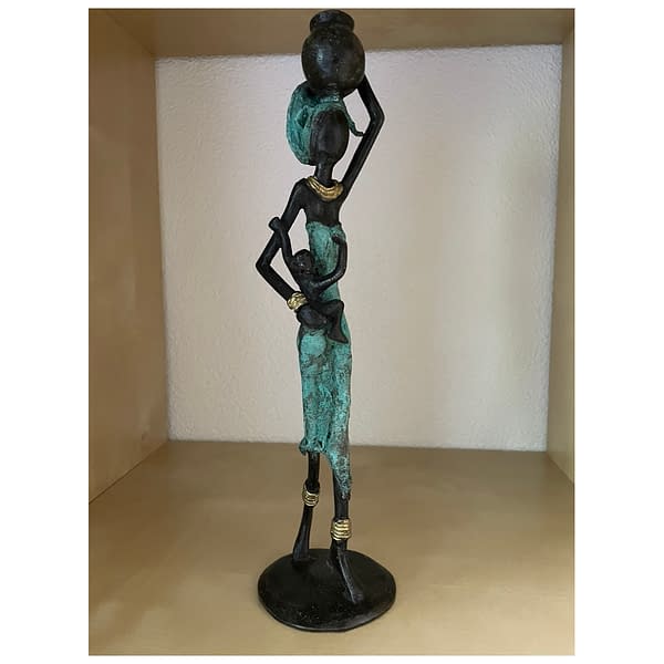 AfricanArt vrouw met kind in mintgroenAfricanArt vrouw met kind in mintgroen