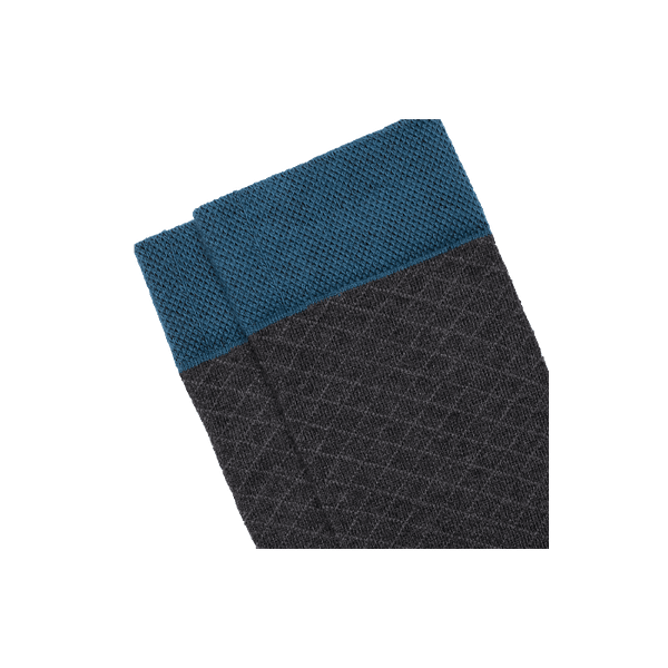 healthy seas socks heren sok grijs visnetpatroon grayling detail
