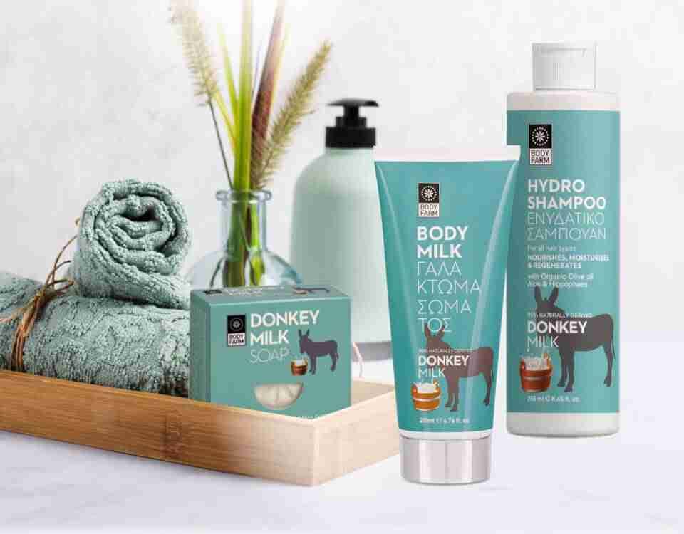 Donkey milk verzorgingsproducten